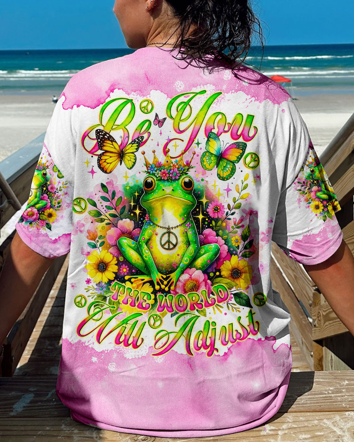 BE YOU THE WORLD WILL ADJUST FROG CROWN ALL OVER PRINT - TLNO2711231