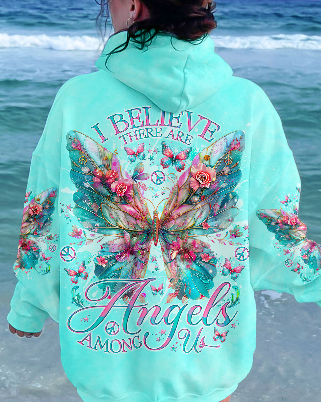 I BELIEVE THERE ARE ANGELS AMONG US BUTTERFLY WINGS ALL OVER PRINT - TLNO0304242