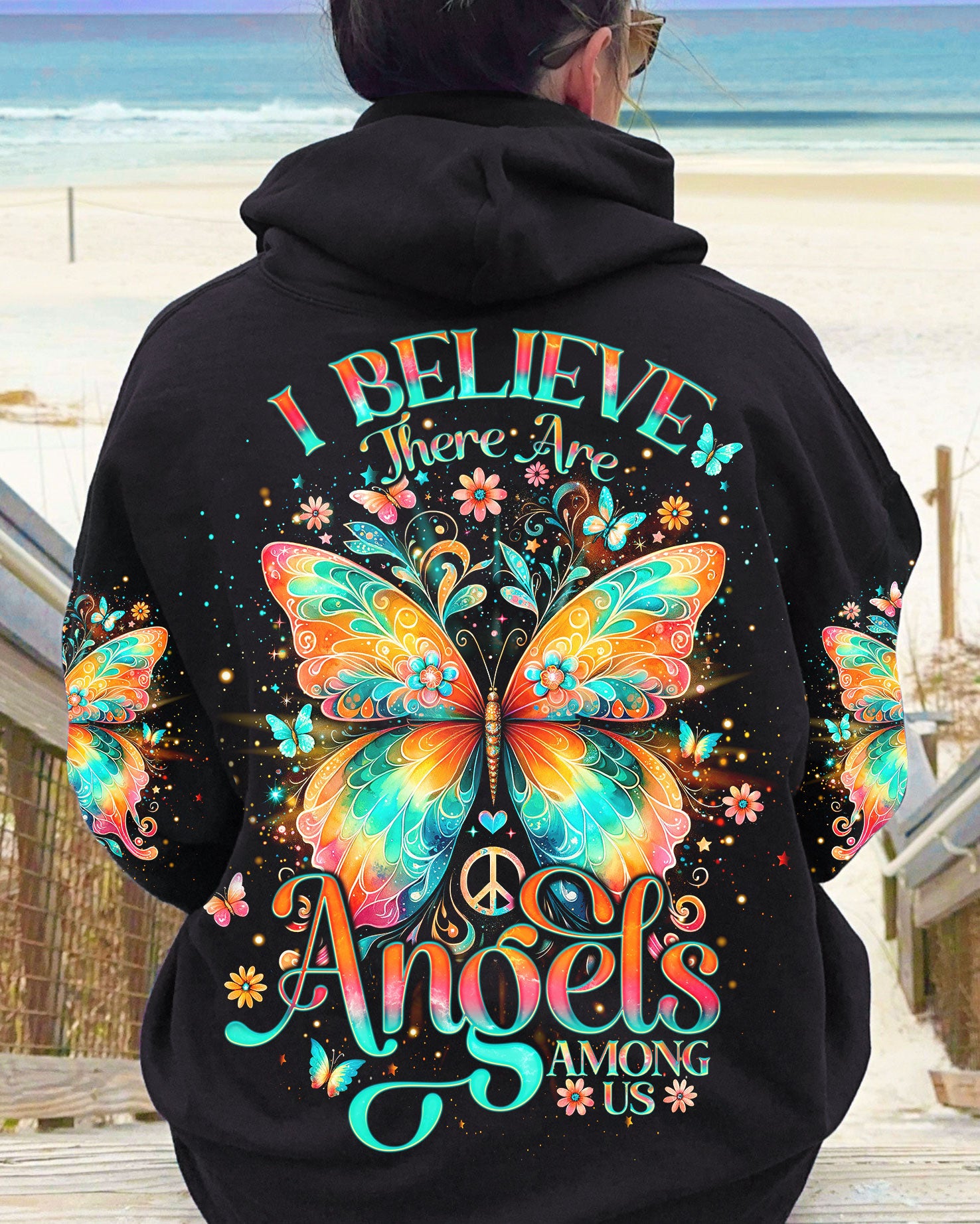 I BELIEVE THERE ARE ANGELS AMONG US BUTTERFLY ALL OVER PRINT - TLNO2912231