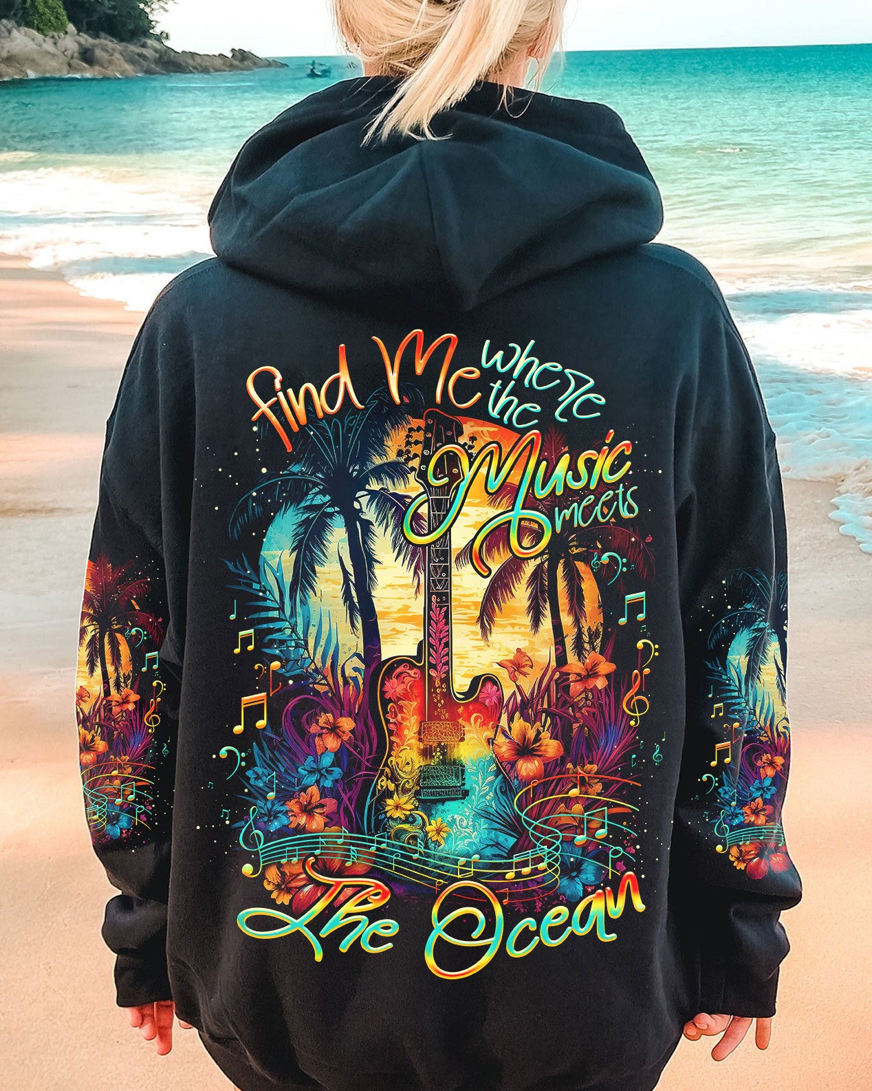 FIND ME WHERE THE MUSIC MEETS THE OCEAN GUITAR ALL OVER PRINT - TLNO2204231