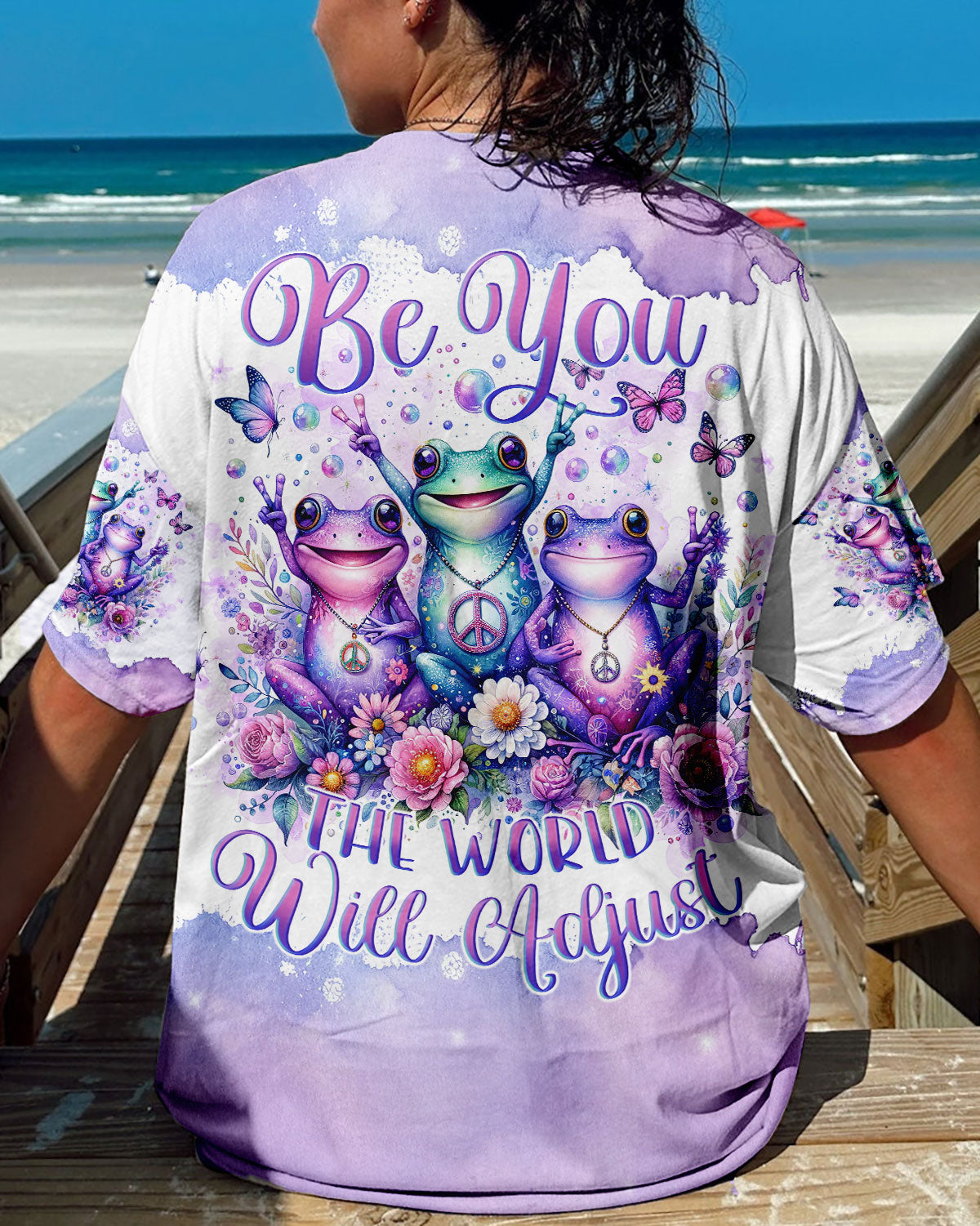BE YOU THE WORLD WILL ADJUST FROG ALL OVER PRINT - TLNO2311231
