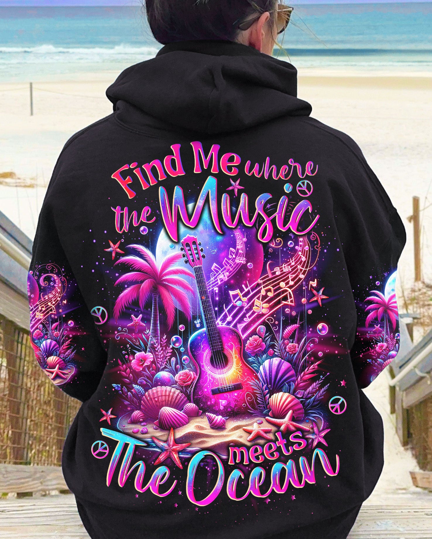 FIND ME WHERE THE MUSIC MEETS THE OCEAN GUITAR ALL OVER PRINT - TLNO1212231