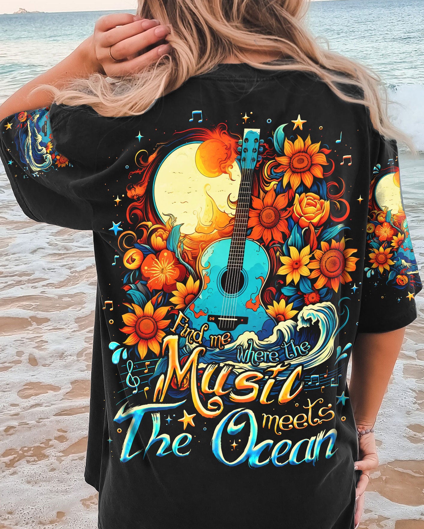 FIND ME WHERE THE MUSIC MEETS THE OCEAN GUITAR ALL OVER PRINT - TLNO0206231