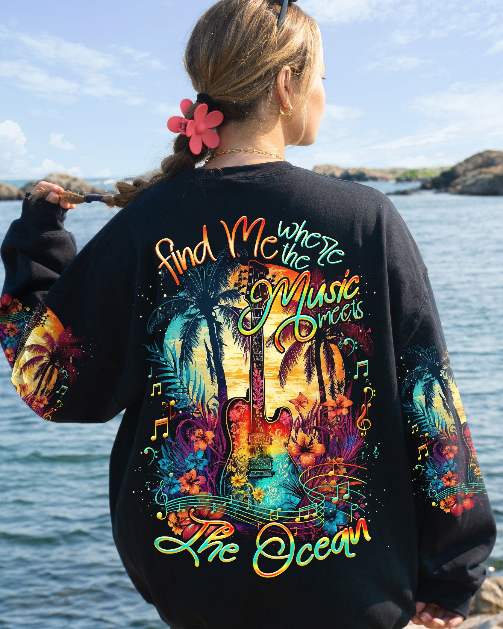 FIND ME WHERE THE MUSIC MEETS THE OCEAN GUITAR ALL OVER PRINT - TLNO2204231