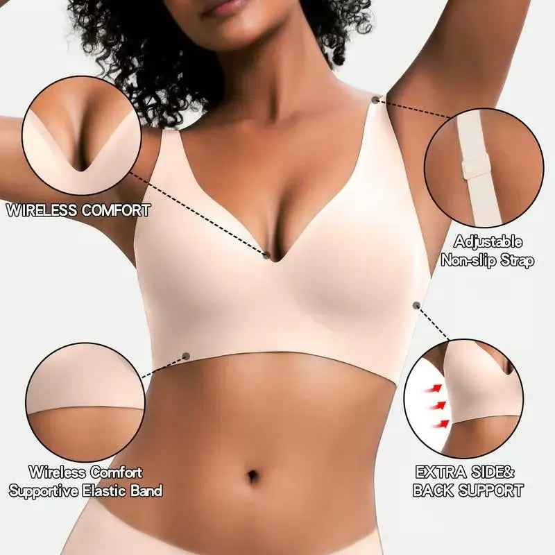 🏆#1 Bestselling🏆Wireless Jelly Bra – Deep V Comfort Support for Everyday Wear