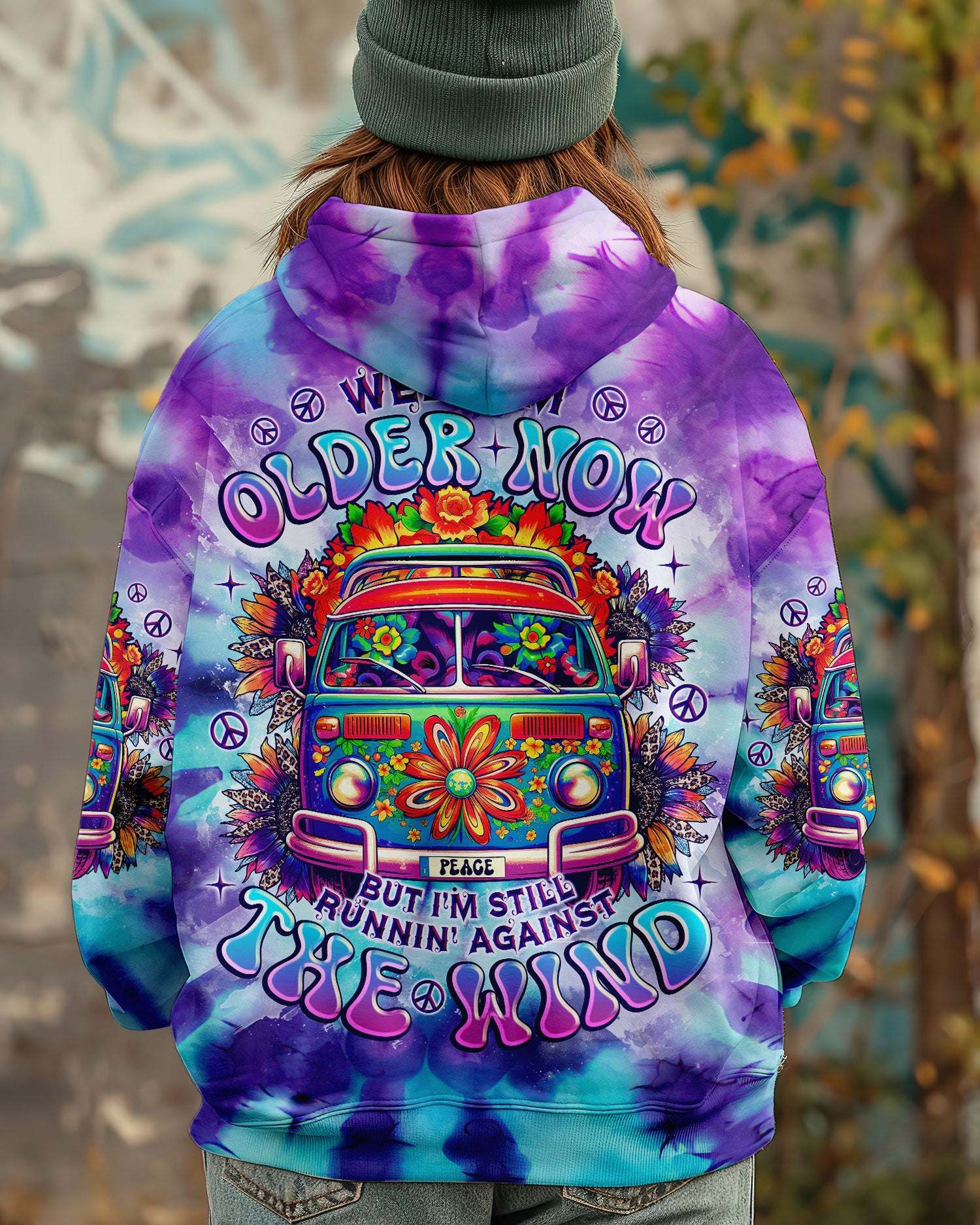 RUNNING AGAINST THE WIND CAR TIE DYE ALL OVER PRINT - TLNO0402251