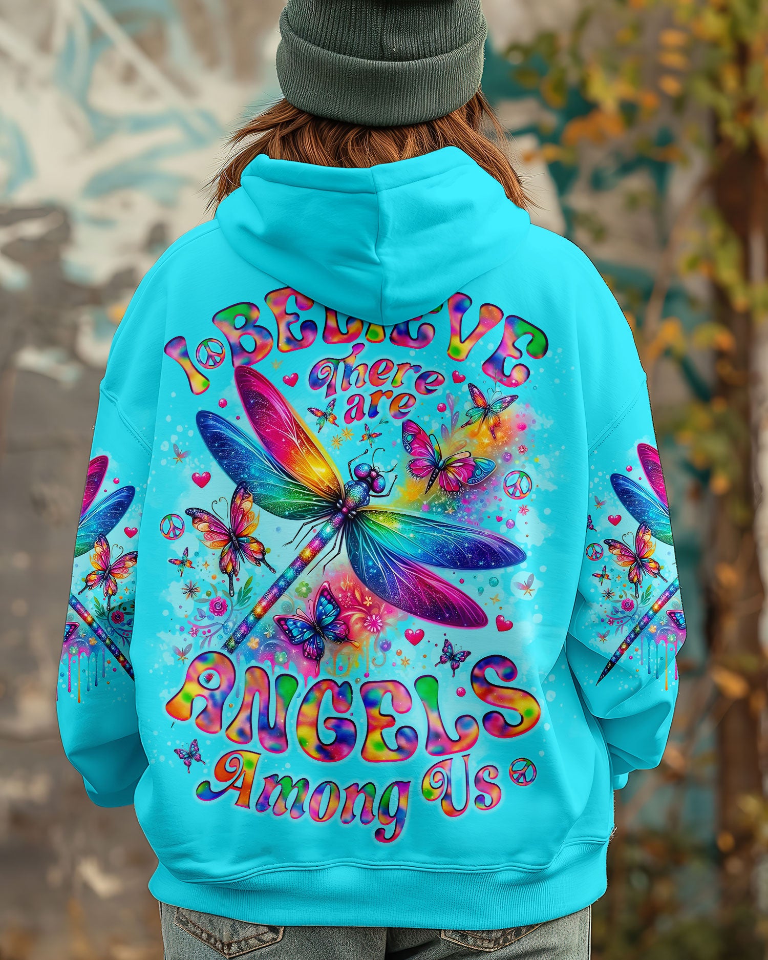 I BELIEVE THERE ARE ANGELS AMONG US DRAGONFLY ALL OVER PRINT - TLNO0810252