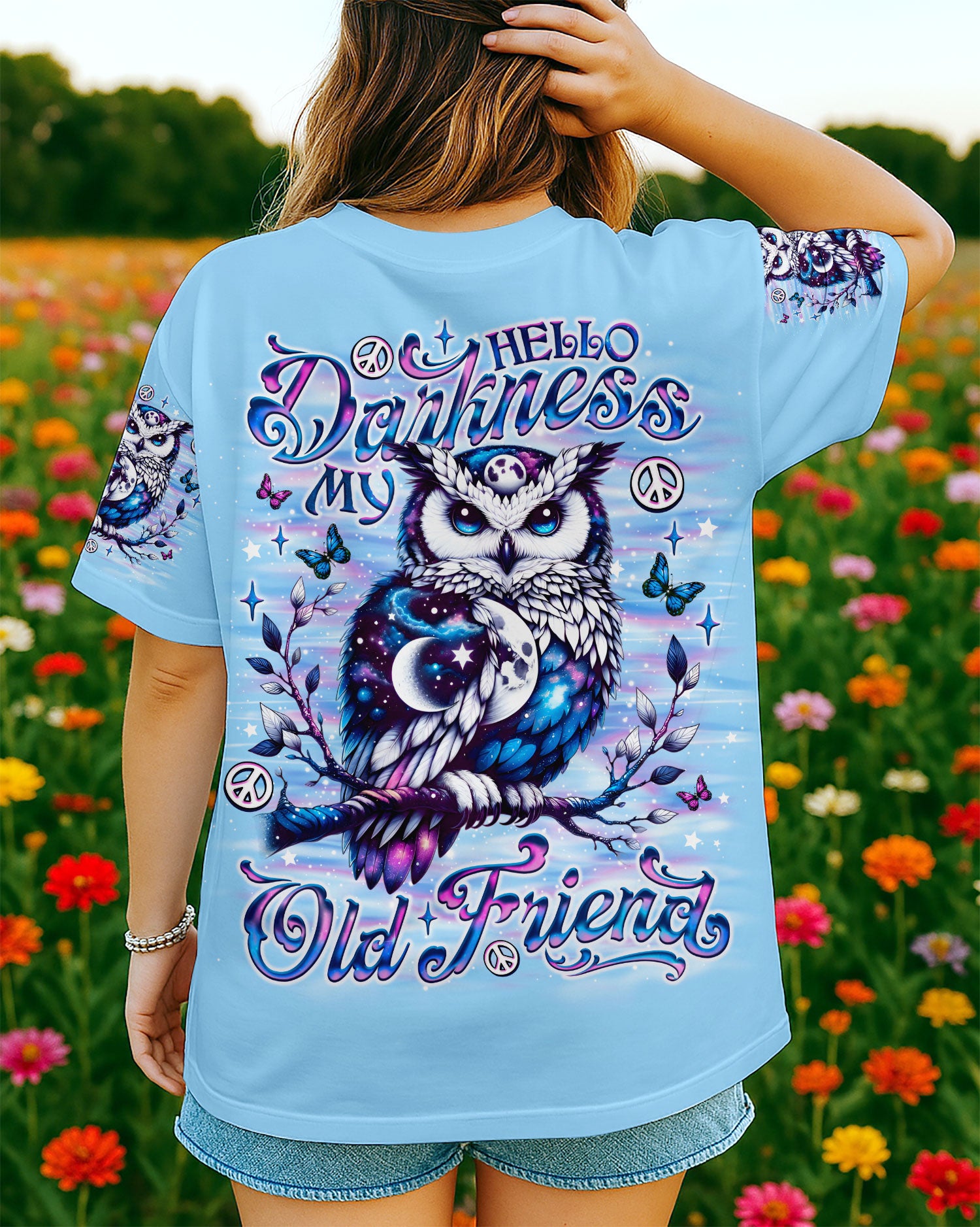 HELLO DARKNESS MY OLD FRIEND OWL ALL OVER PRINT - TLNO0307251
