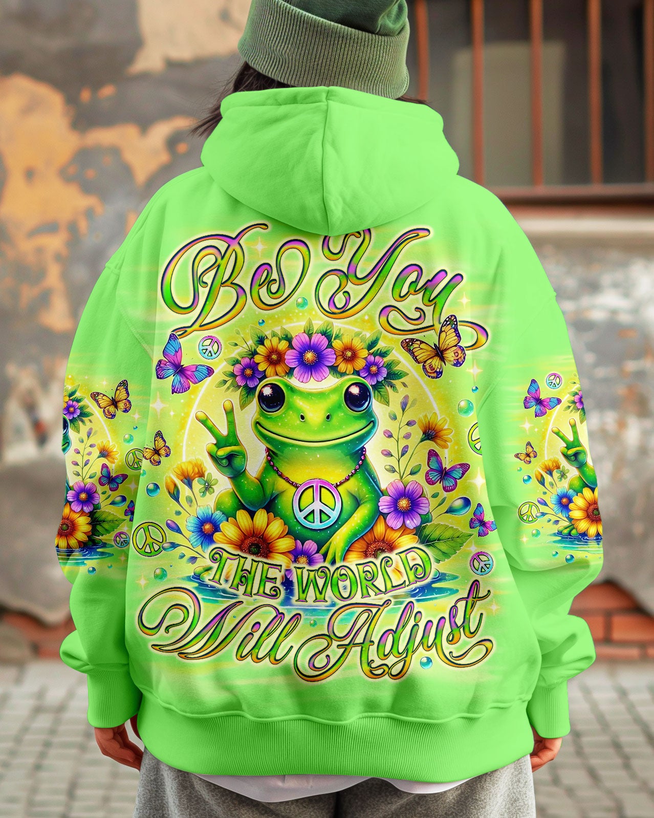 BE YOU THE WORLD WILL ADJUST FROG  ALL OVER PRINT  - TLNO0403253