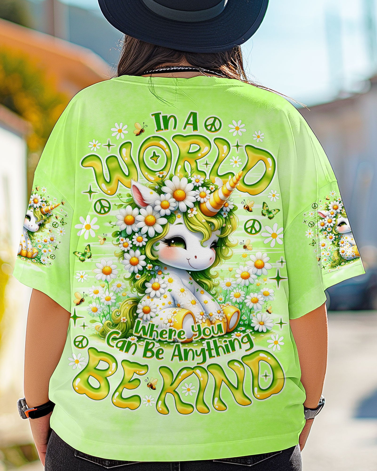 BE KIND UNICORN DAISIES ALL OVER PRINT - TLNO0107252