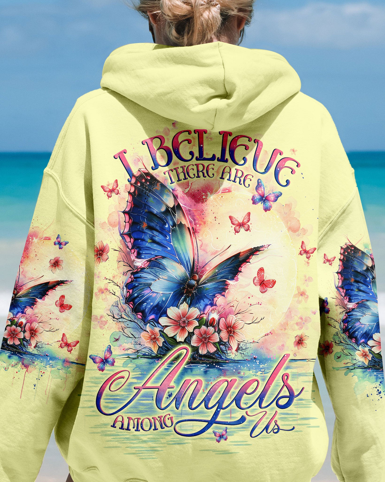 I BELIEVE THERE ARE ANGELS AMONG US BUTTERFLY ALL OVER PRINT - TLNO0104242