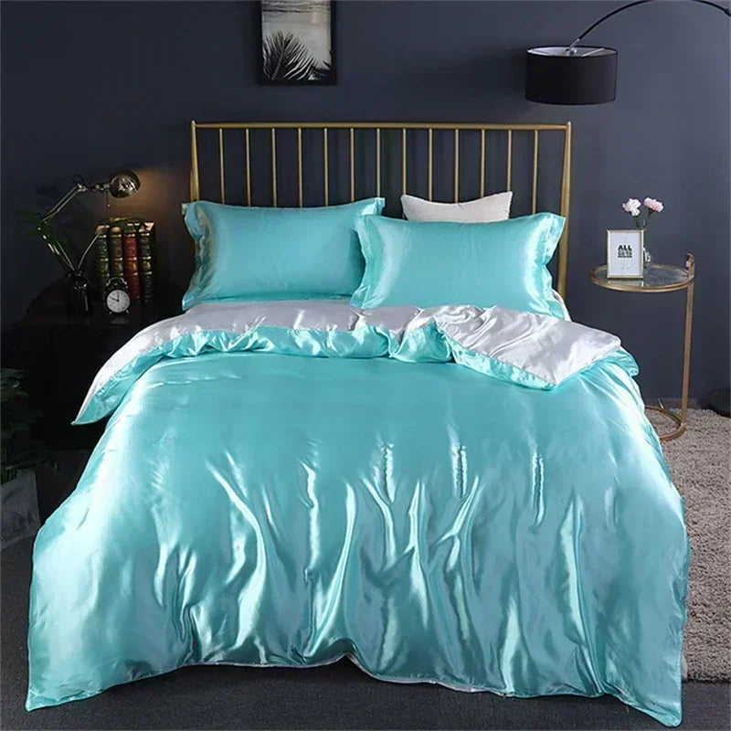 Turquoise Mulberry Silk Bedding Set
