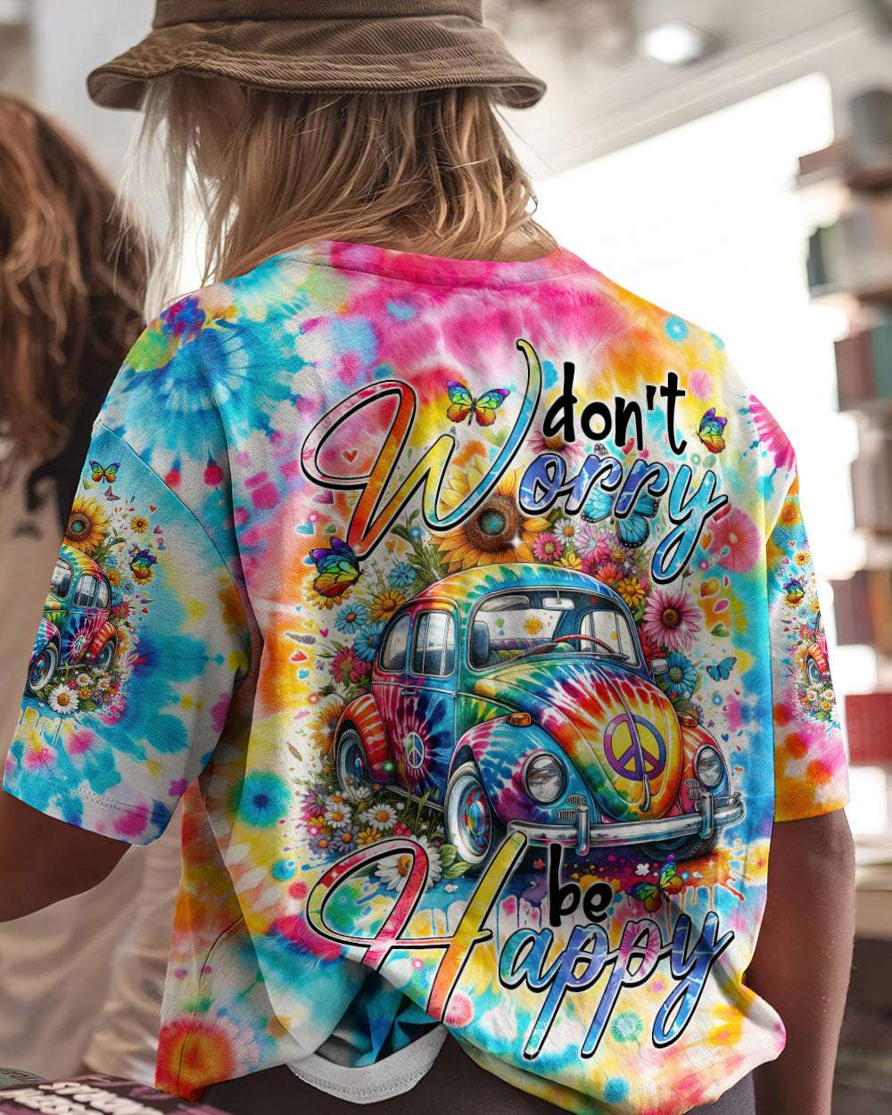 DON'T WORRY BE HAPPY TIE DYE ALL OVER PRINT - TYTM2401243