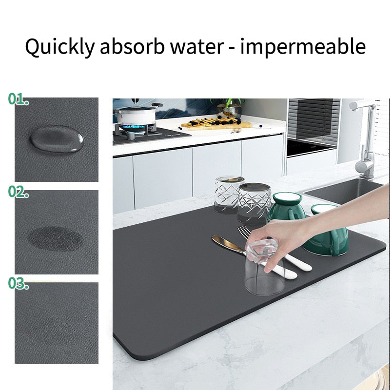 💗Mother's Day Hot Sale 49% OFF-Kitchen Super Absorbent Draining Mat (BUY 2 GET FREE SHIPPING)