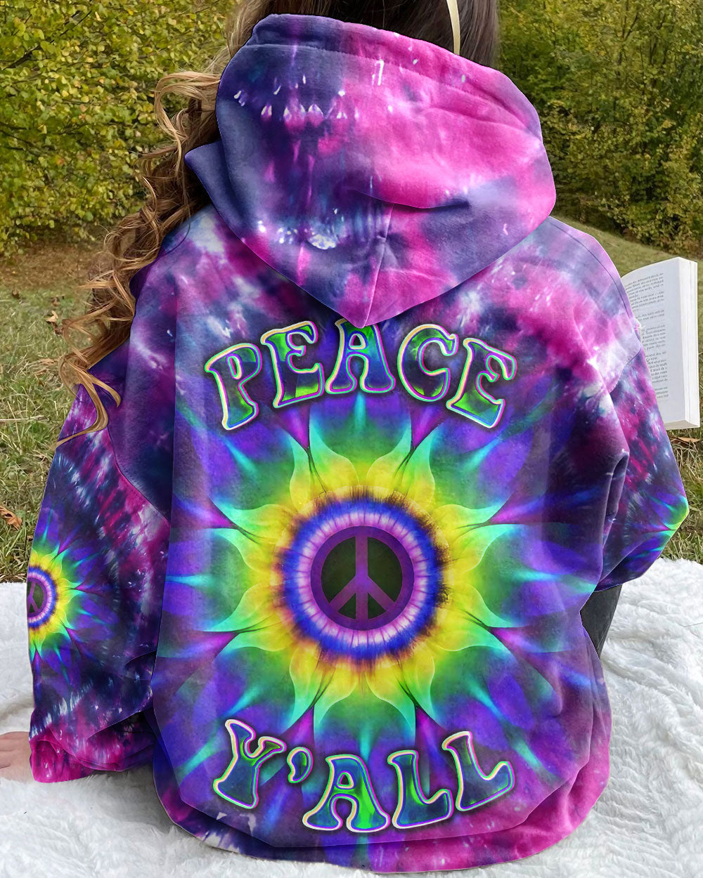 PEACE Y'ALL TIE DYE ALL OVER PRINT - YHDU0906236