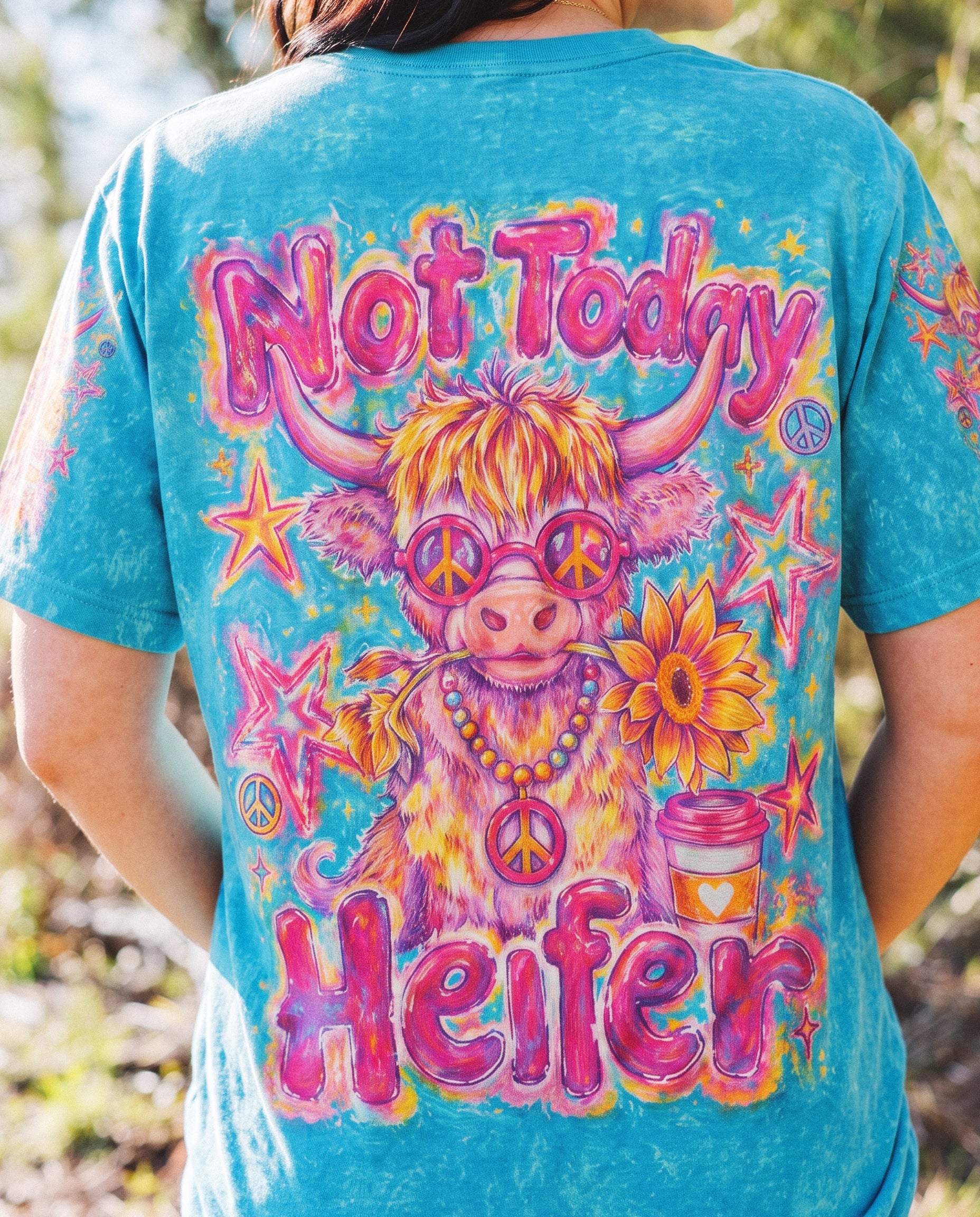 NOT TODAY HEIFER HIGHLAND COW PEACE ALL OVER PRINT - KMTM1507263