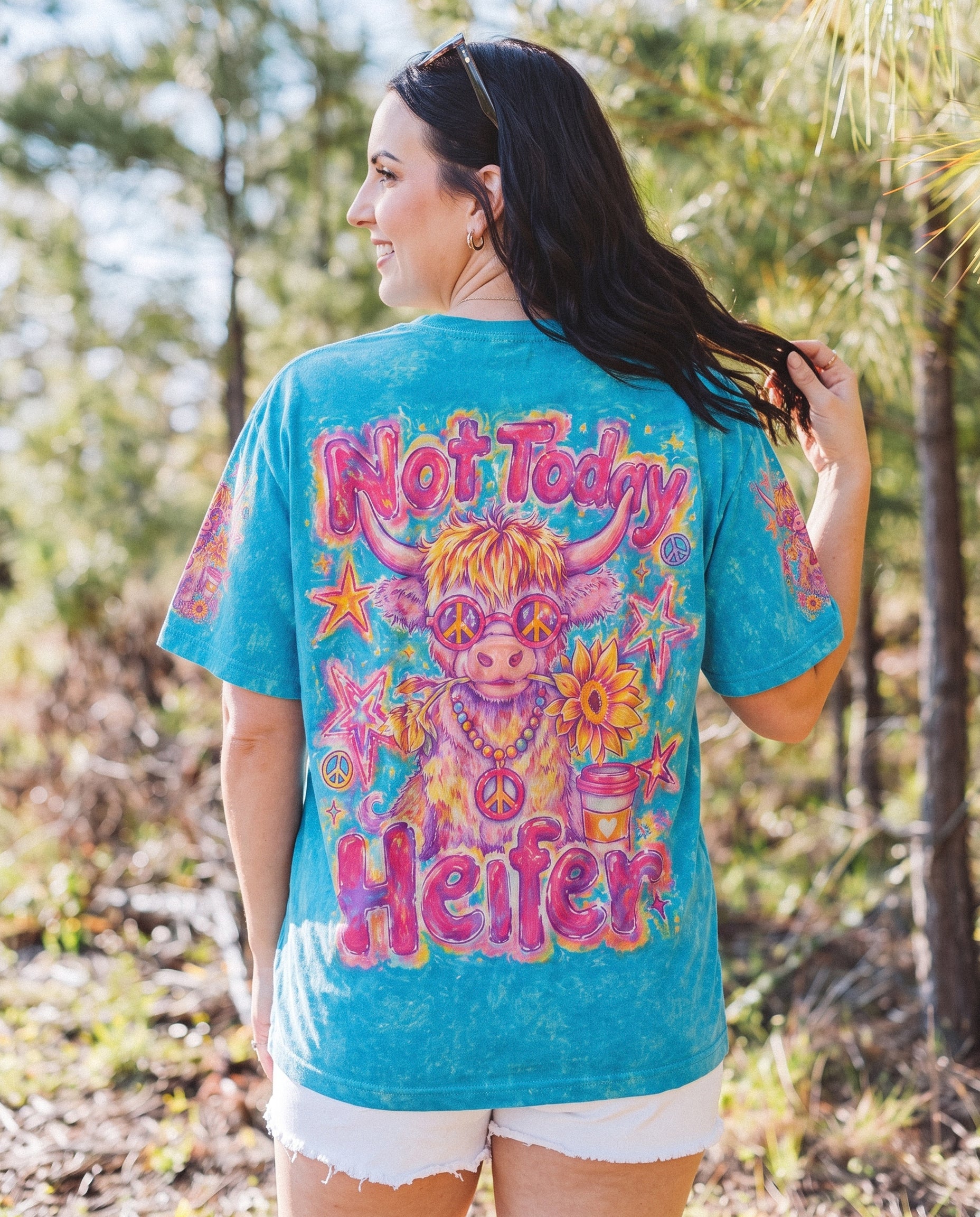 NOT TODAY HEIFER HIGHLAND COW PEACE ALL OVER PRINT - KMTM1507263