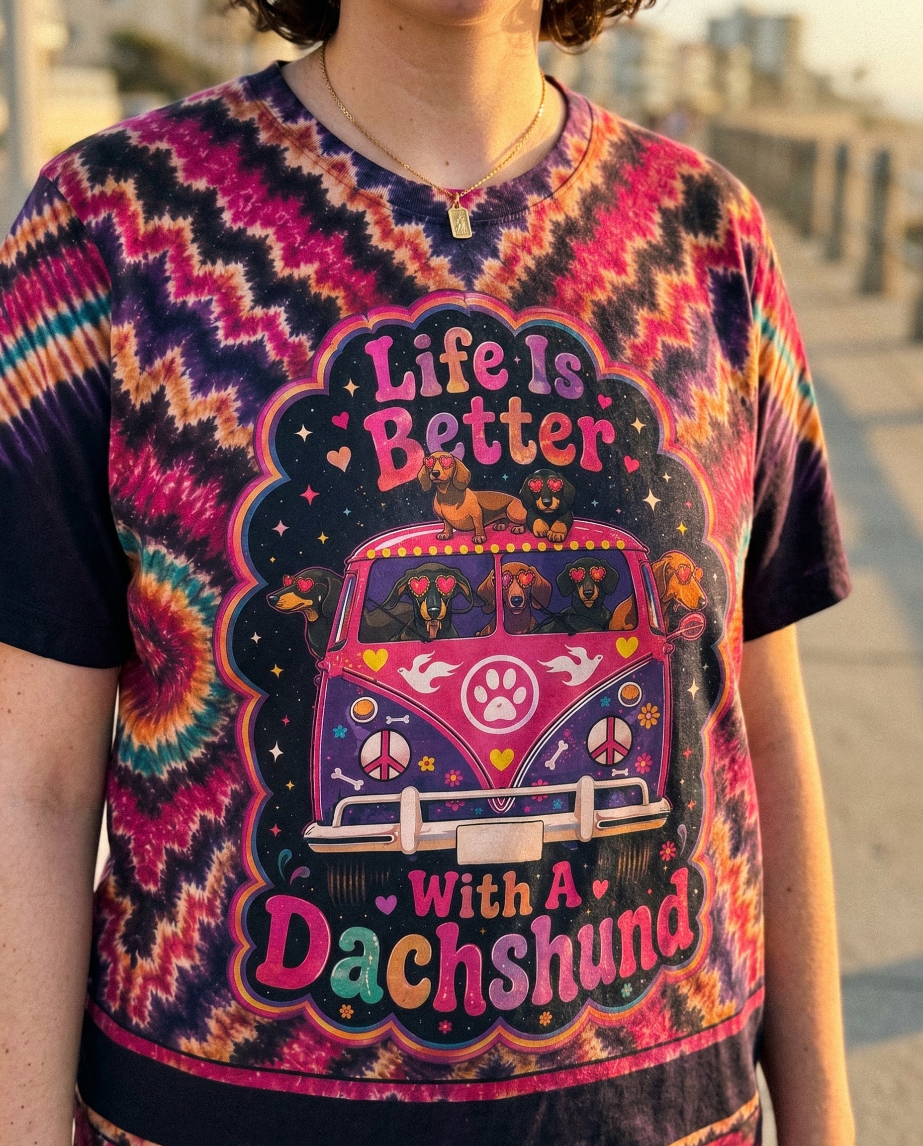 LIFE IS BETTER WITH A DACHSHUND RADIANT BURST ALL OVER PRINT - KMTM1906261