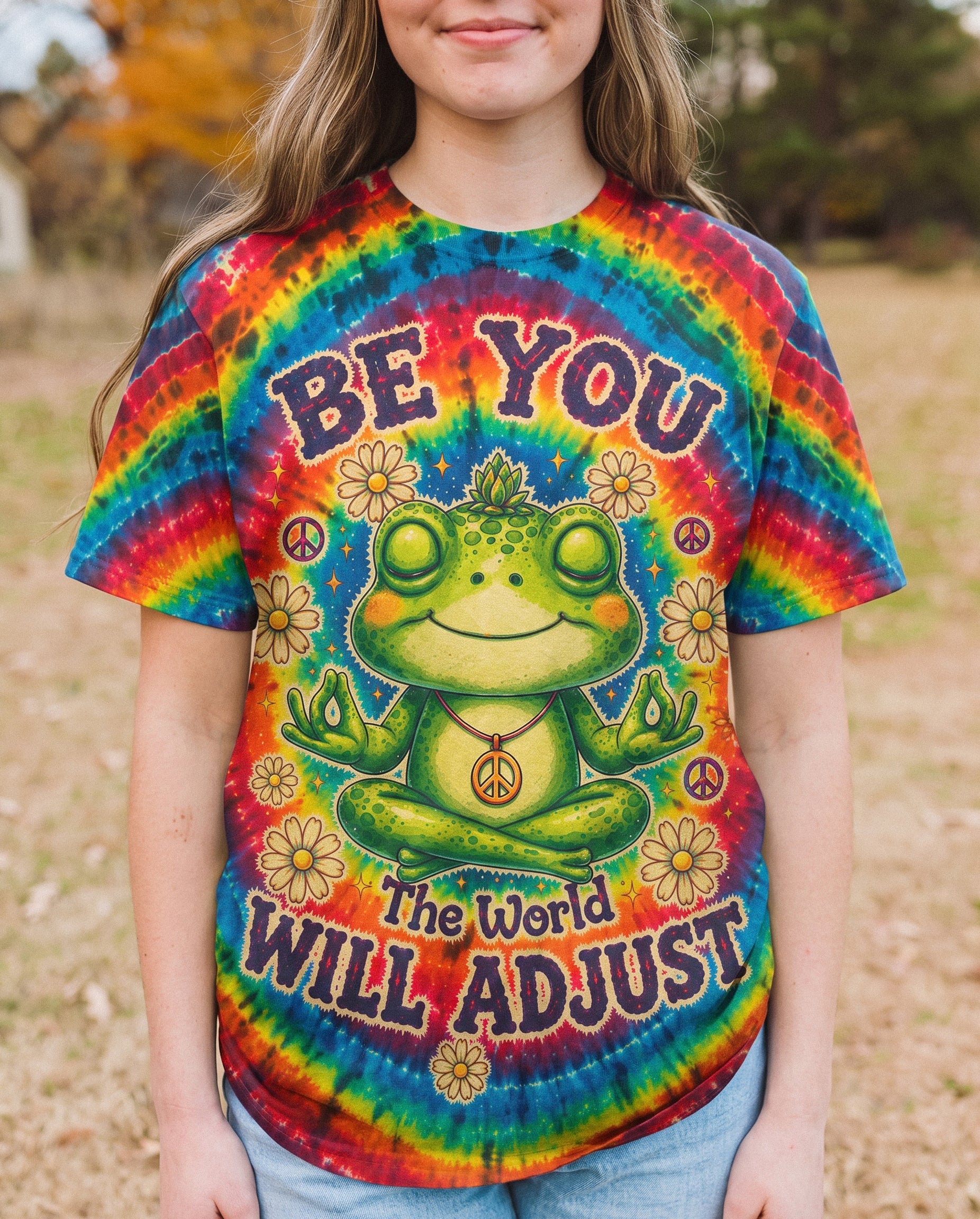 BE YOU FROG MEDITATION RAINBOW BURST ALL OVER PRINT - KMTM1407261
