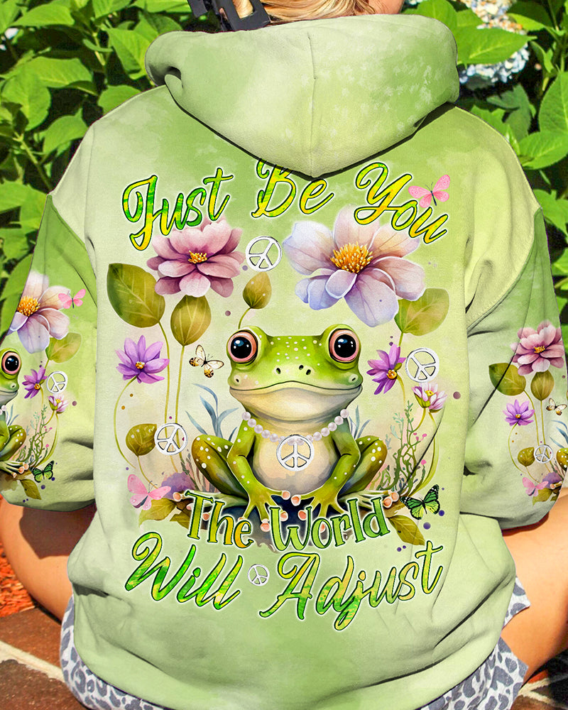 JUST BE YOU THE WORLD WILL ADJUST FROG ALL OVER PRINT - TYQY0512233