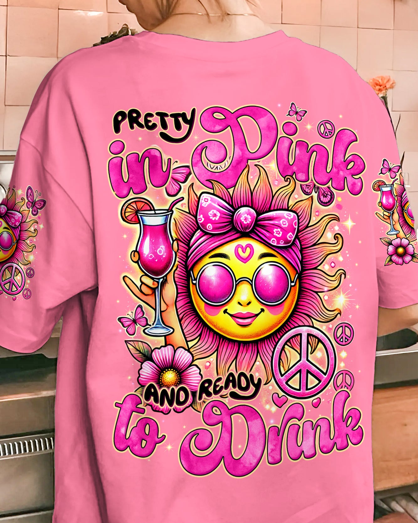 PRETTY IN PINK HIPPIE SUN ALL OVER PRINT - TYQY0407243