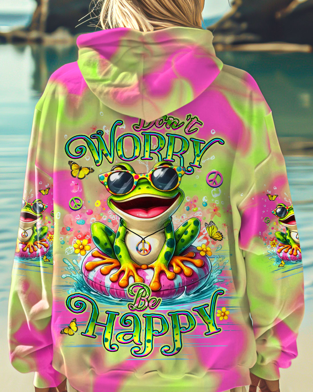 DON'T WORRY BE HAPPY FROG ALL OVER PRINT - YHDU2811243