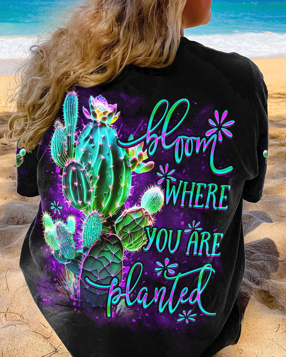 BLOOM WHERE YOU ARE PLANTED CACTUS ALL OVER PRINT - YHDU2806231