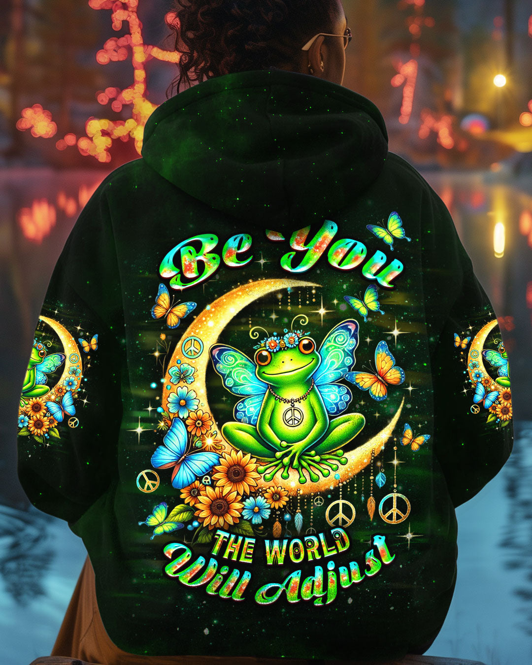 BE YOU THE WORLD WILL ADJUST FROG ALL OVER PRINT - YHDU101253