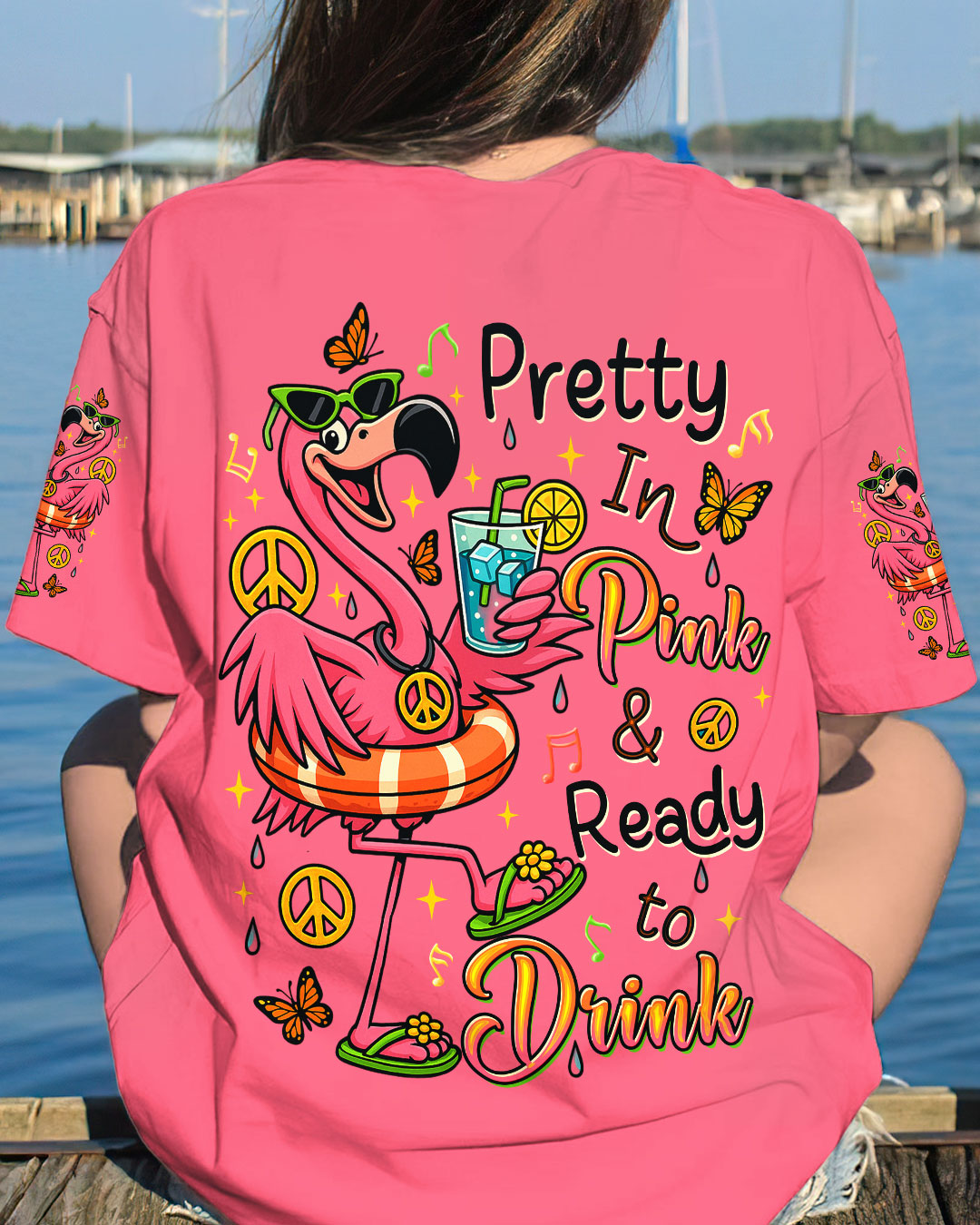 PRETTY IN PINK FLAMINGO ALL OVER PRINT - YHDU1604252