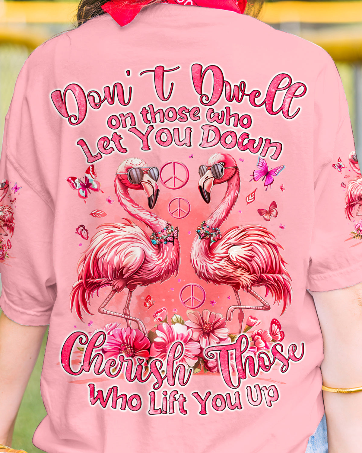CHERISH THOSE WHO LIFT YOU UP FLAMINGO ALL OVER PRINT - TYQY1204245