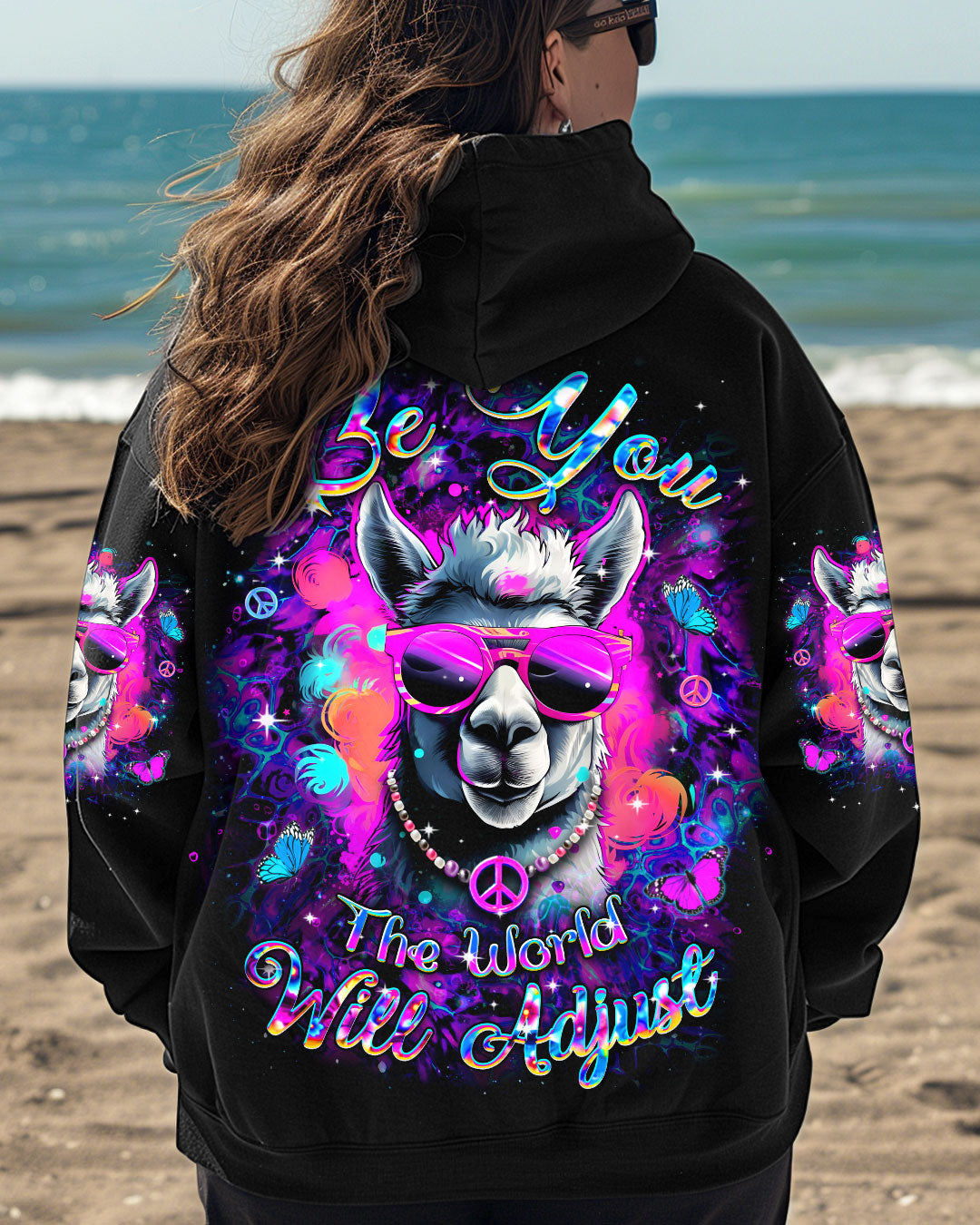 BE YOU THE WORLD WILL ADJUST LLAMA ALL OVER PRINT - YHDU2201253