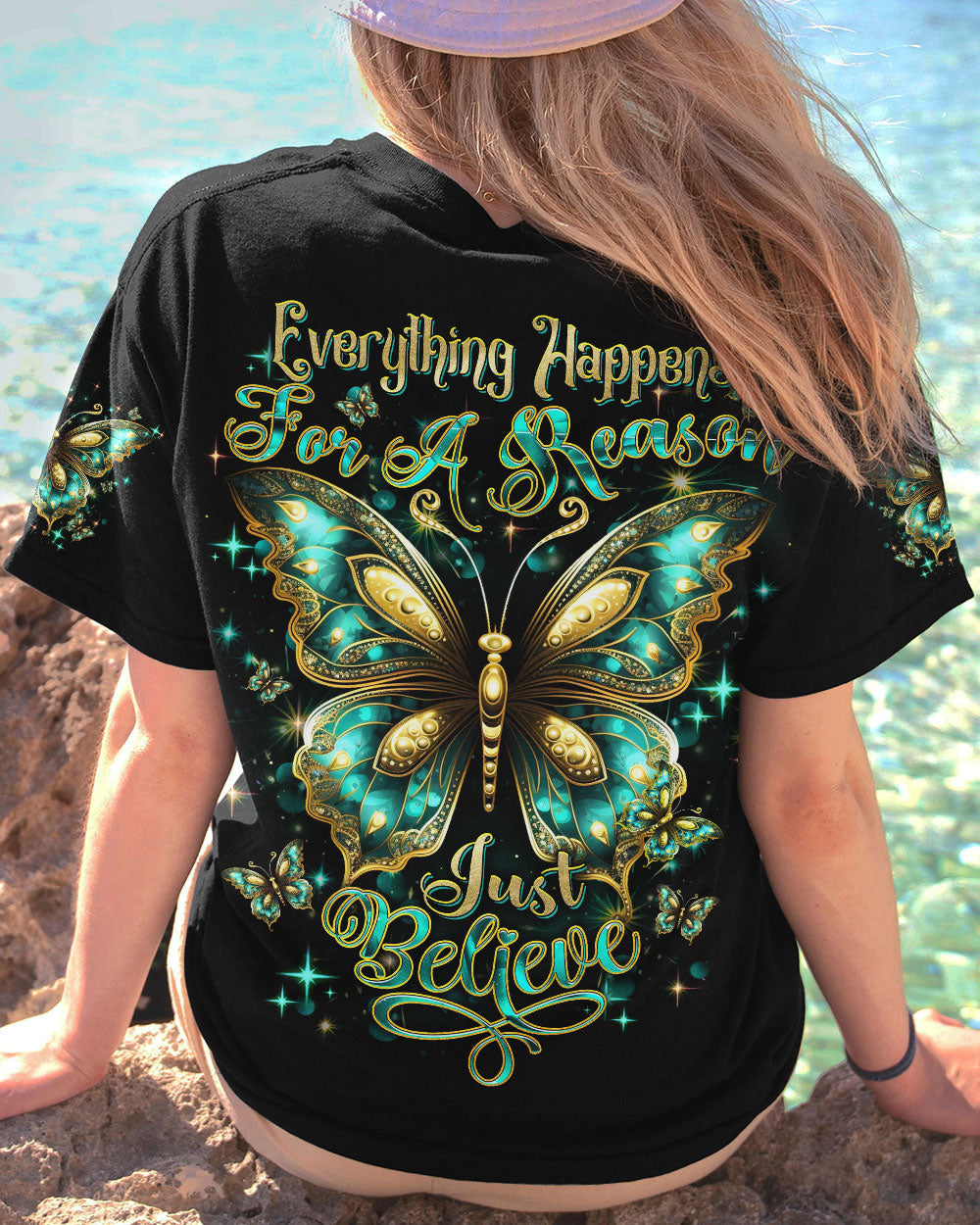 JUST BELIEVE BUTTERFLY ALL OVER PRINT - YHDU1407231