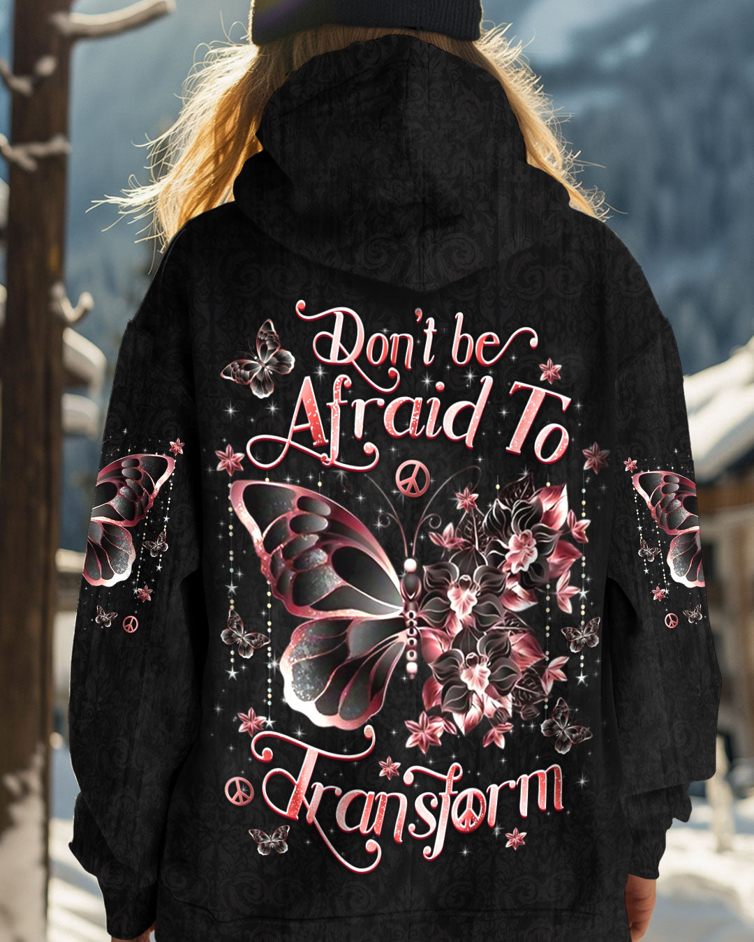 DON'T BE AFRAID TO TRANSFORM BUTTERFLY ALL OVER PRINT - YHDU2012243