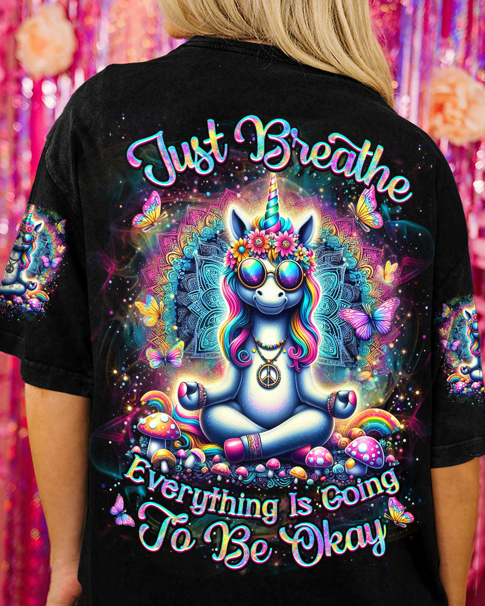 JUST BREATHE UNICORN ALL OVER PRINT - YHDU1107243