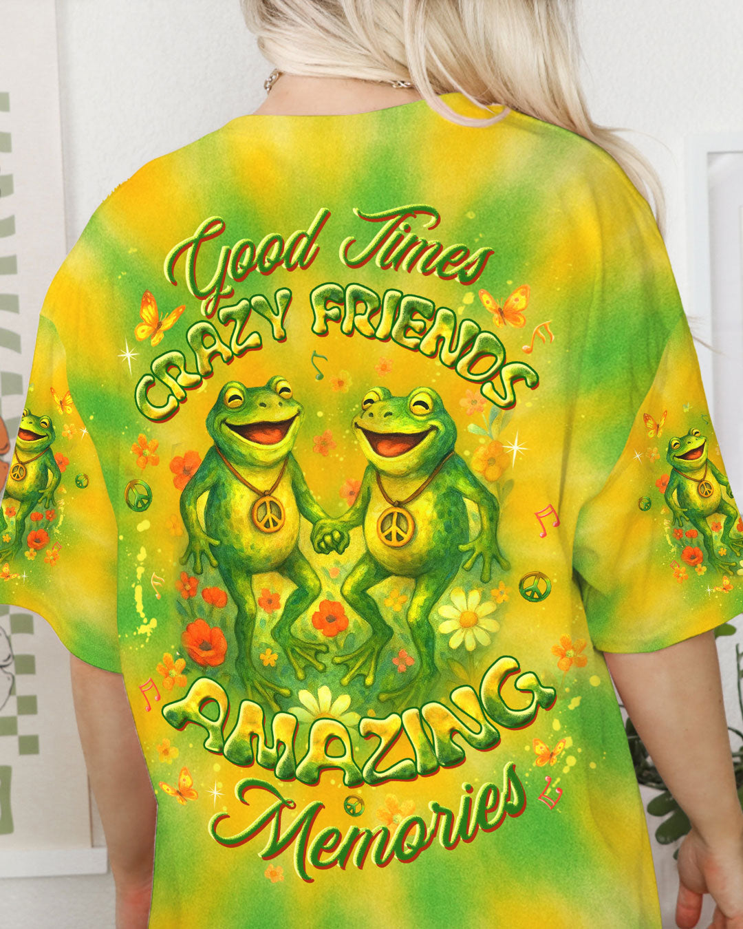 GOOD TIMES CRAZY FRIEND FROG ALL OVER PRINT - YHDU2404253