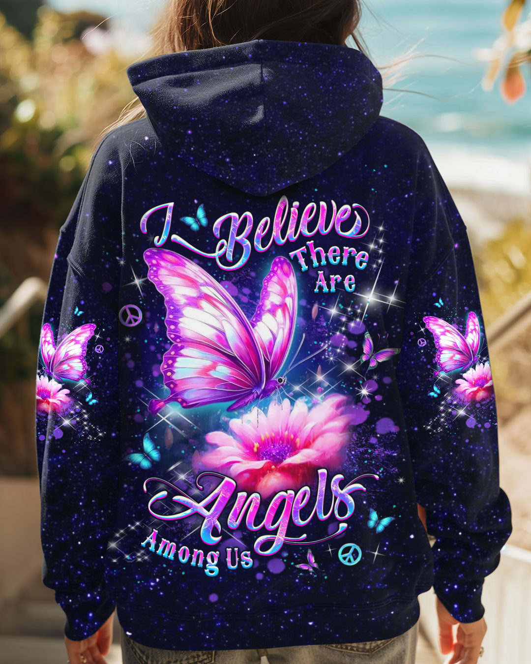 I BELIEVE THERE ARE ANGELS AMONG US BUTTERFLY ALL OVER PRINT - YHDU1709241