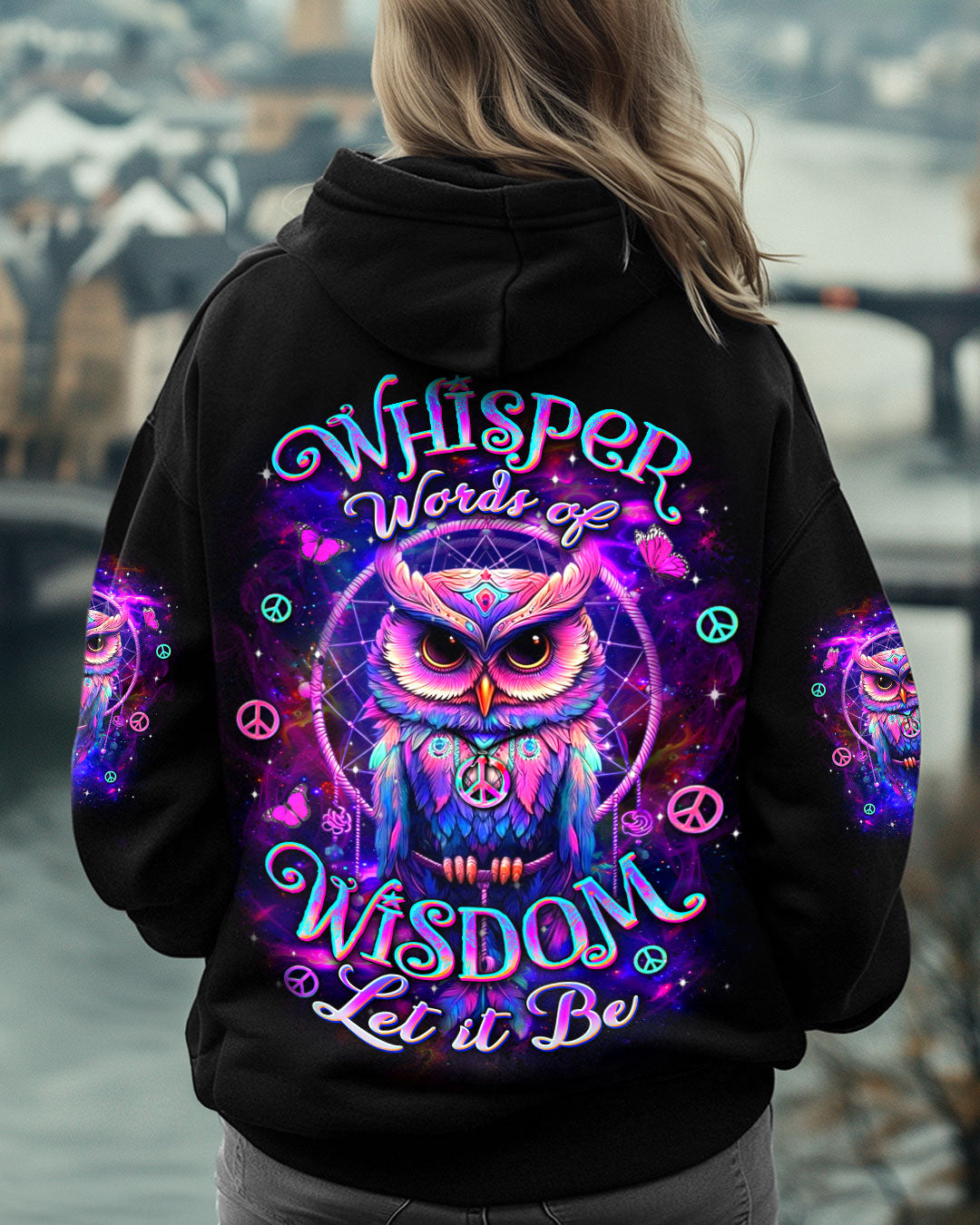 WHISPER WORDS OF WISDOM LET IT BE OWL ALL OVER PRINT - YHDU1112243