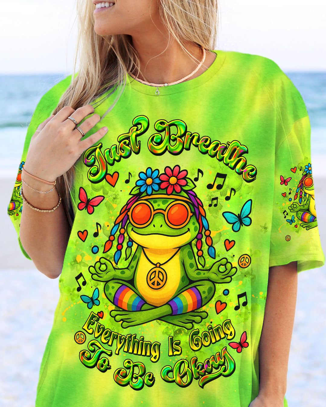JUST BREATHE FROG ALL OVER PRINT - YHDU0705251