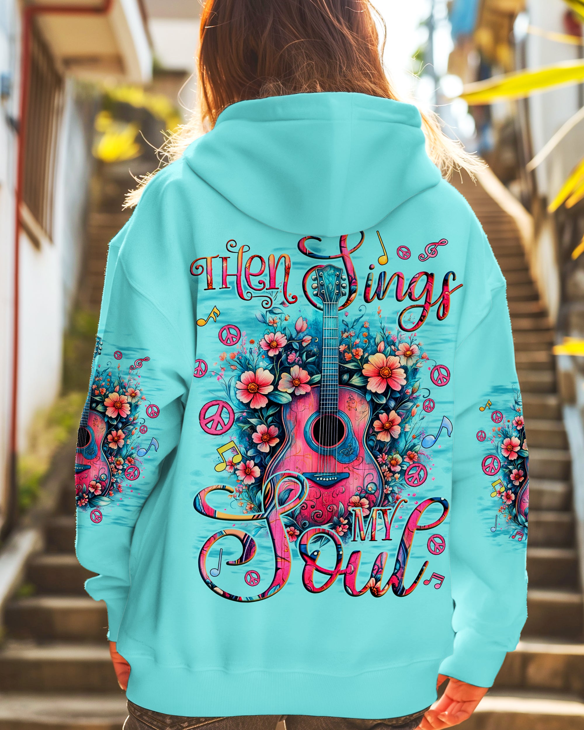 THEN SINGS MY SOUL GUITAR FLOWERS ALL OVER PRINT - TYQY0412241