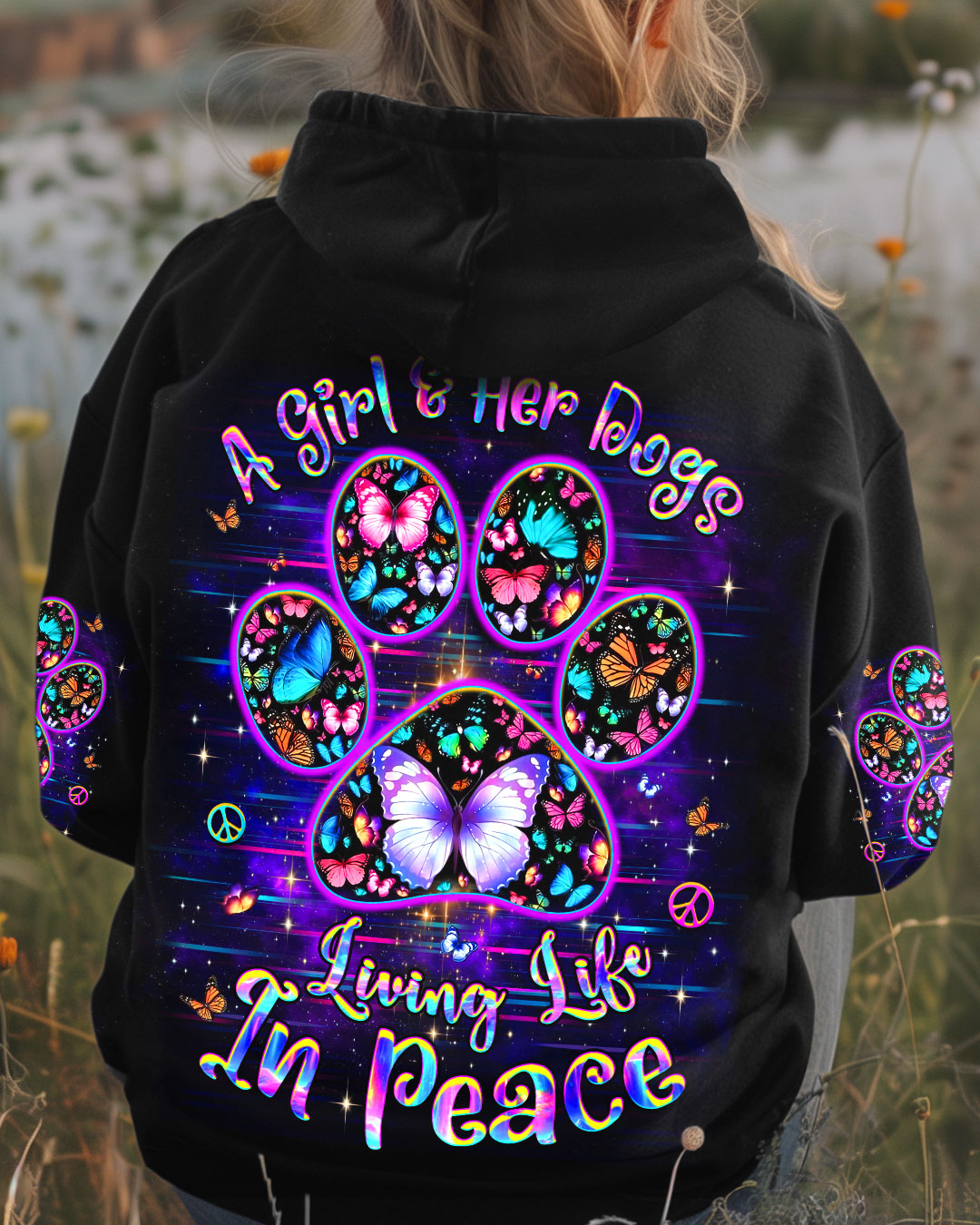 A GIRL AND HER DOG HIPPIE LIFE ALL OVER PRINT - YHDU2911244