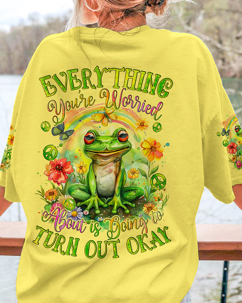 EVERYTHING TURN OUT OKAY FROG ALL OVER PRINT - TYQY0403245
