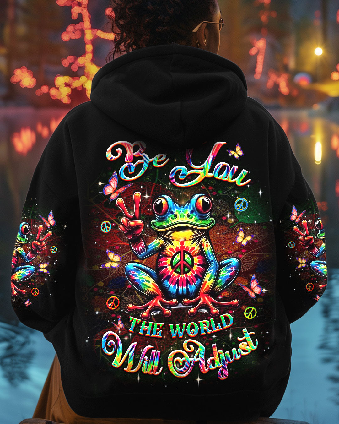 BE YOU THE WORLD WILL ADJUST FROG ALL OVER PRINT - YHDU2211242