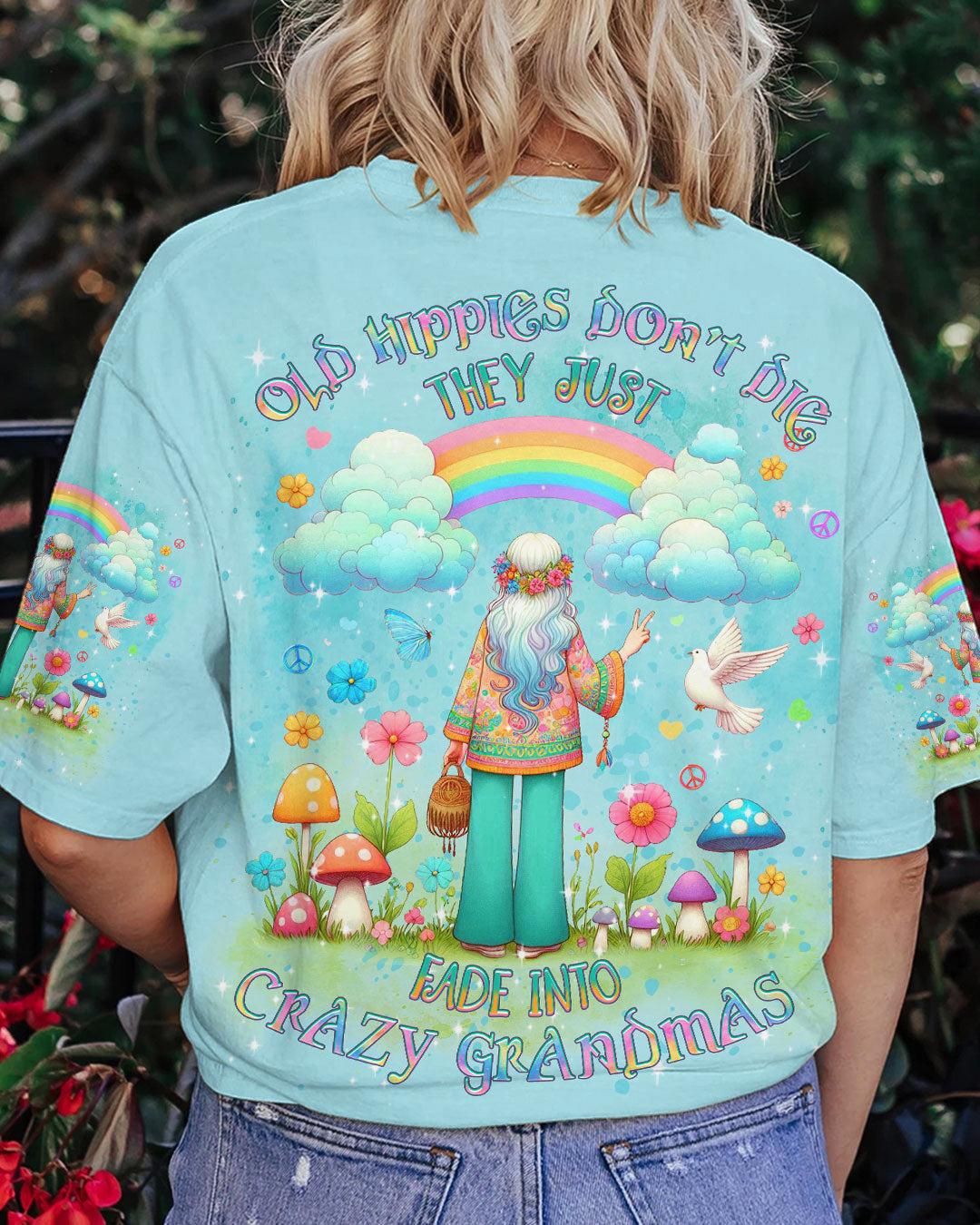 OLD HIPPIES DON'T DIE HIPPIE GRANDMAS ALL OVER PRINT - YHDU0608241