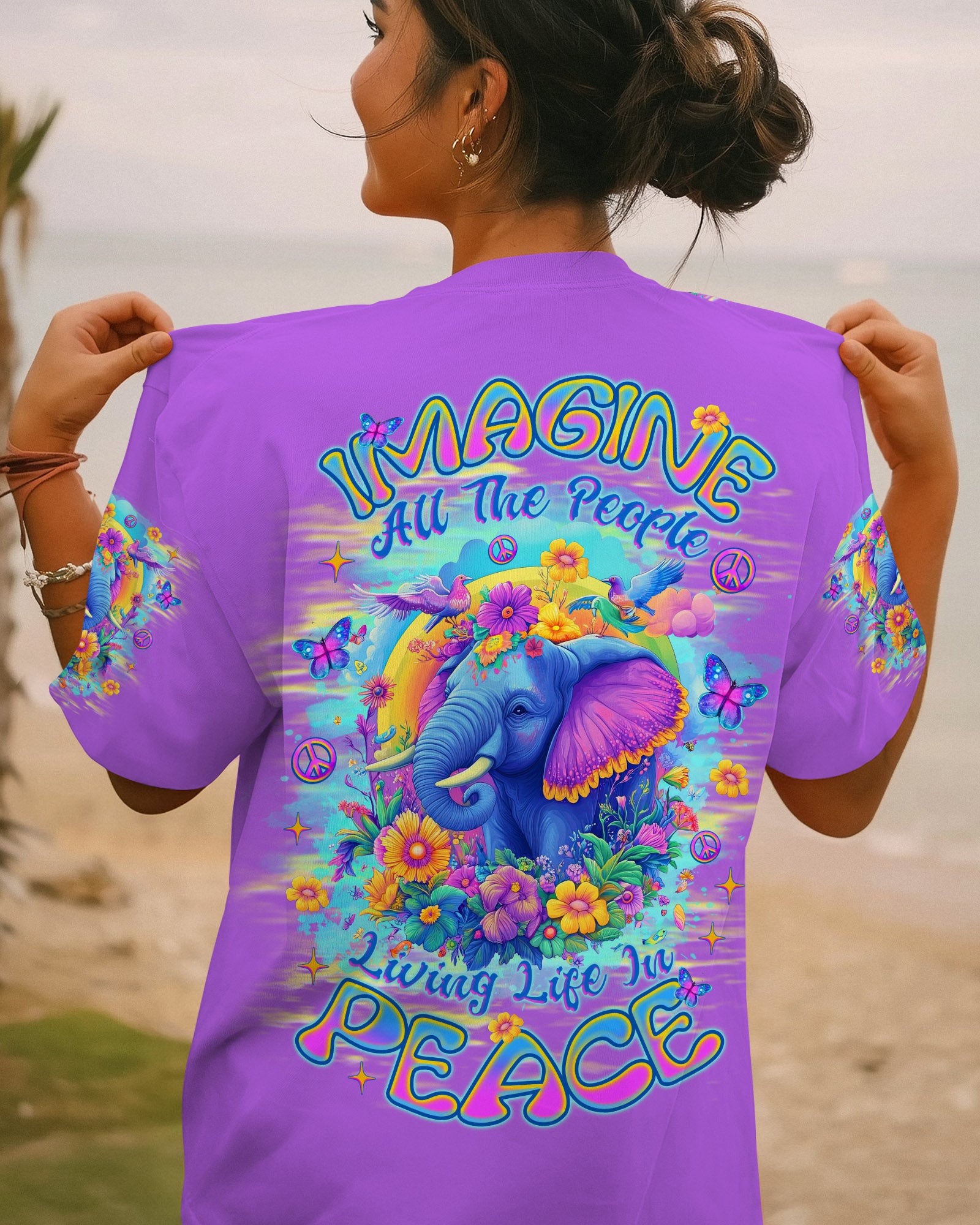 LIVING LIFE IN PEACE ELEPHANT ALL OVER PRINT - TLNZ1107251