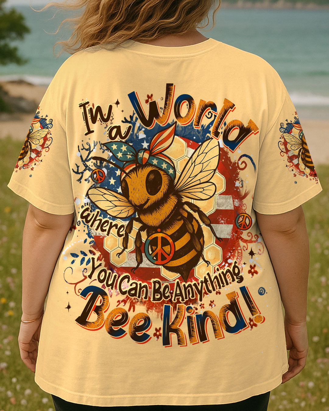 IN A WORLD WHERE YOU CAN BE ANYTHING BEE KIND ALL OVER PRINT - YHDU1706252