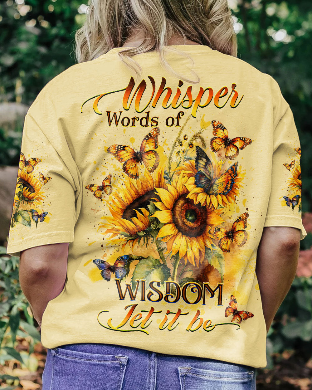 WHISPER WORDS OF WISDOM SUNFLOWER BUTTERFLY ALL OVER PRINT - YHDU1906232