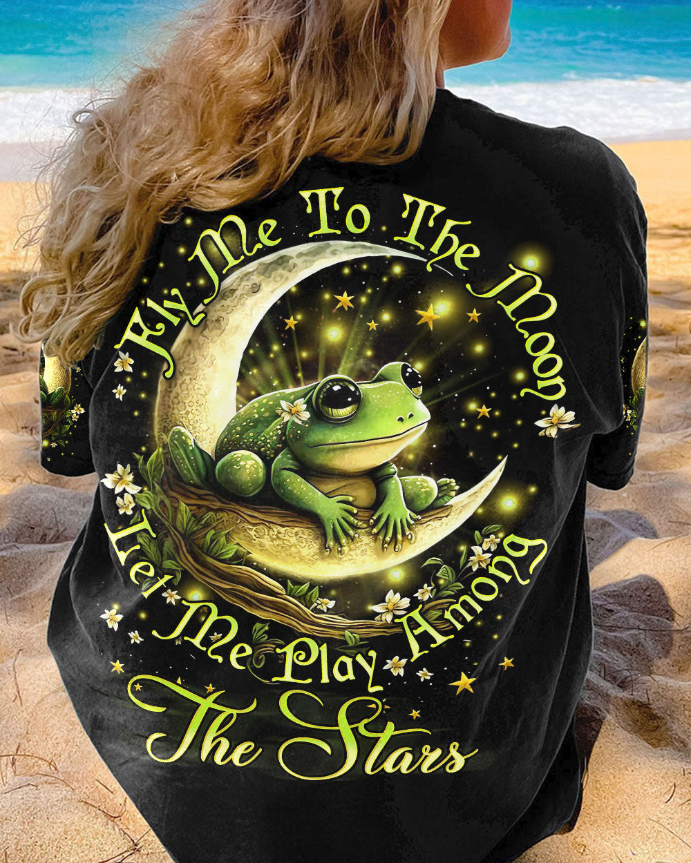 FLY ME TO THE MOON FROG ALL OVER PRINT - YHDU1406231