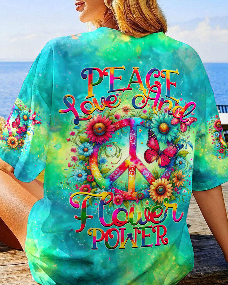 PEACE LOVE AND FLOWER POWER ALL OVER PRINT - TYTM2705242
