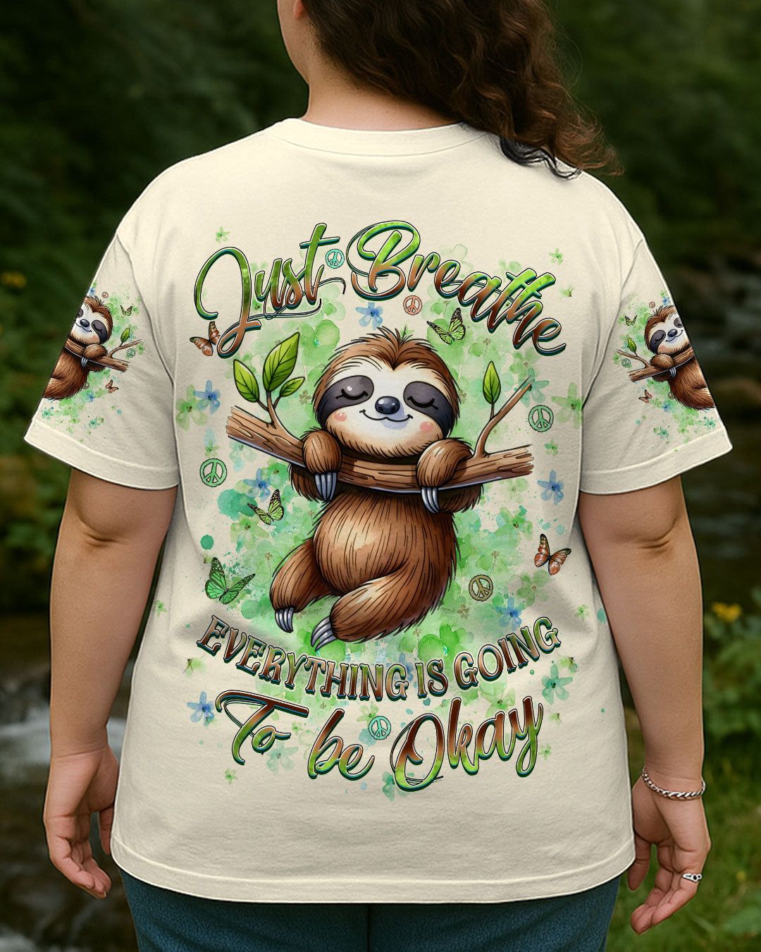 JUST BREATHE SLOTH ALL OVER PRINT - YHDU1507251