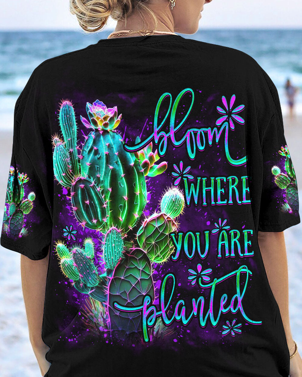 BLOOM WHERE YOU ARE PLANTED CACTUS ALL OVER PRINT - YHDU2806231